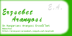 erzsebet aranyosi business card